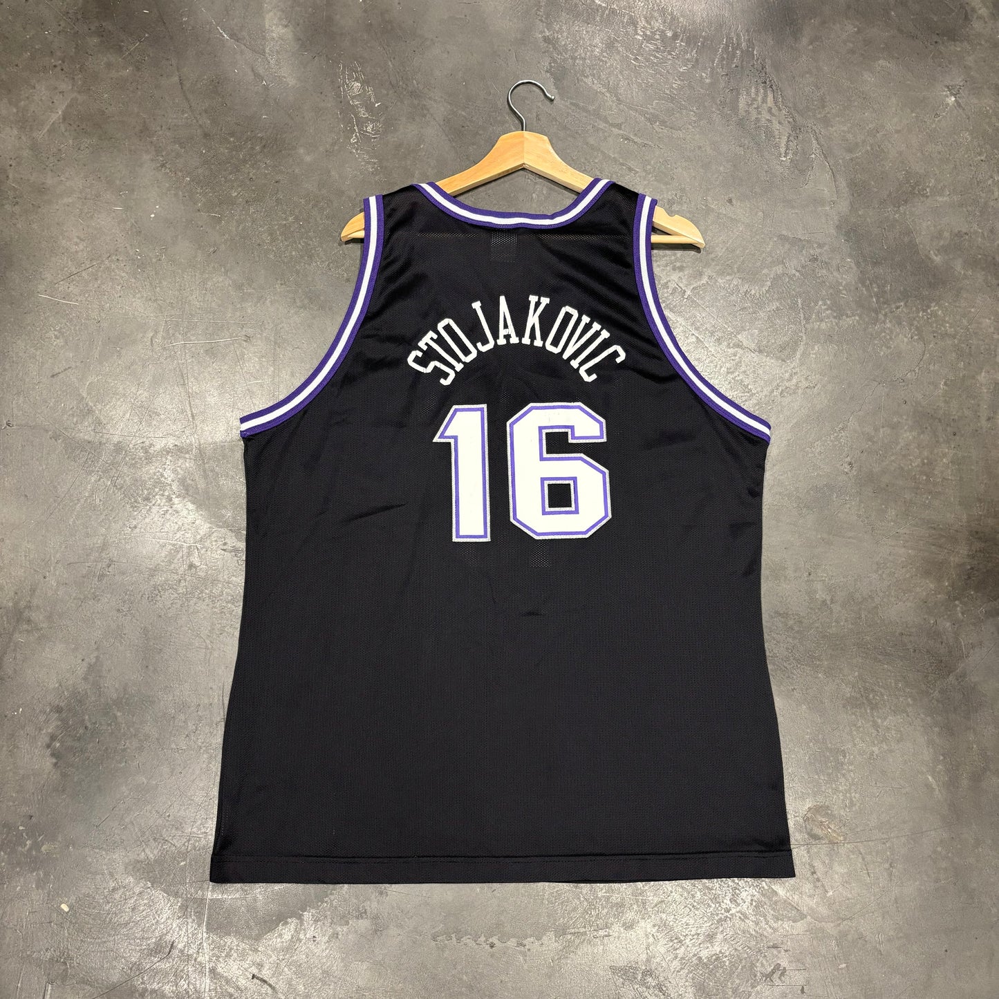 Sacramento Kings Champion Peja Stojakovic Jersey Black (XL)