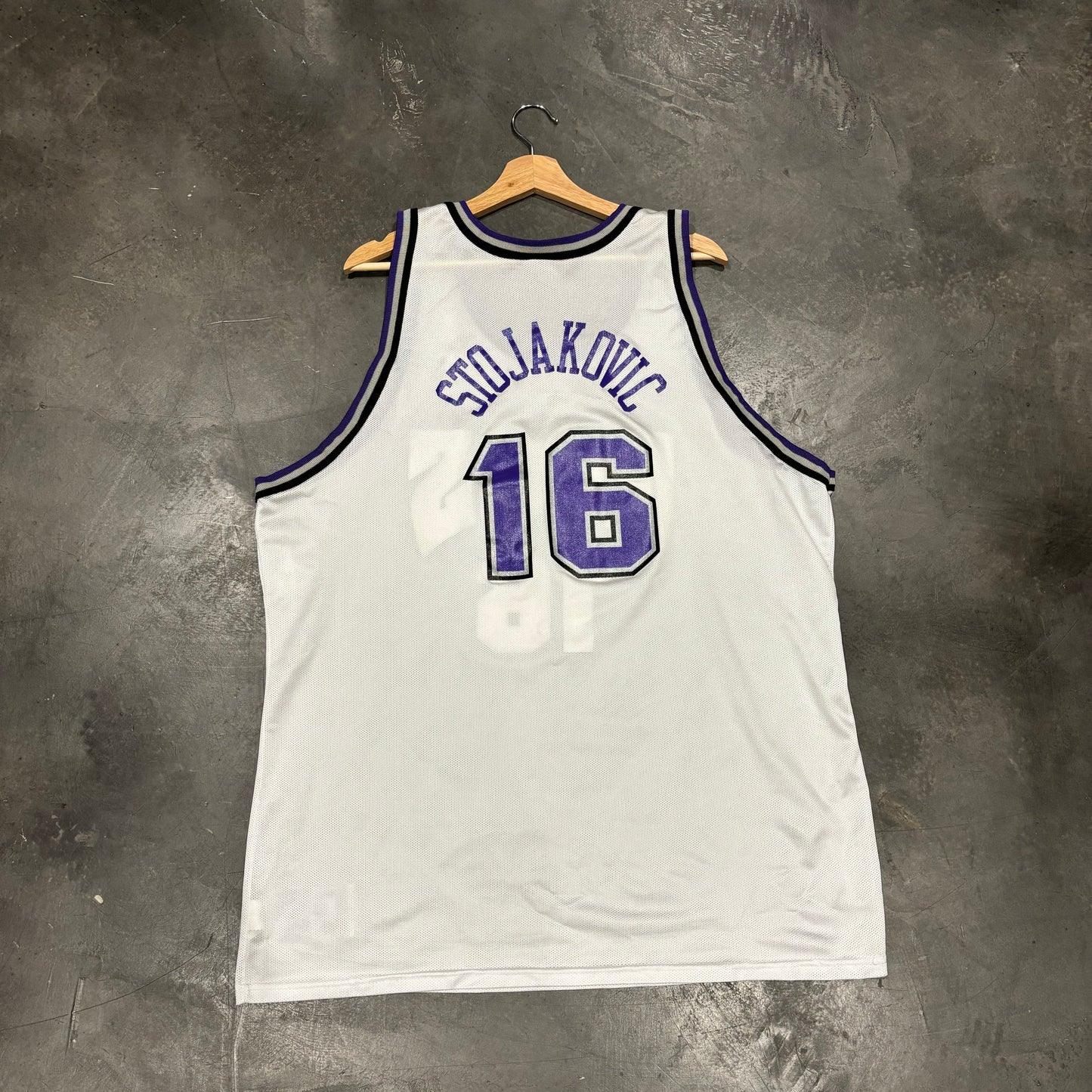 Vintage Sacramento Kings Champion Peja Stojakovic Jersey White (XXL)