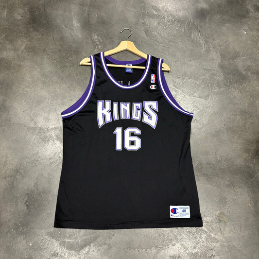 Sacramento Kings Champion Peja Stojakovic Jersey Black (XL)