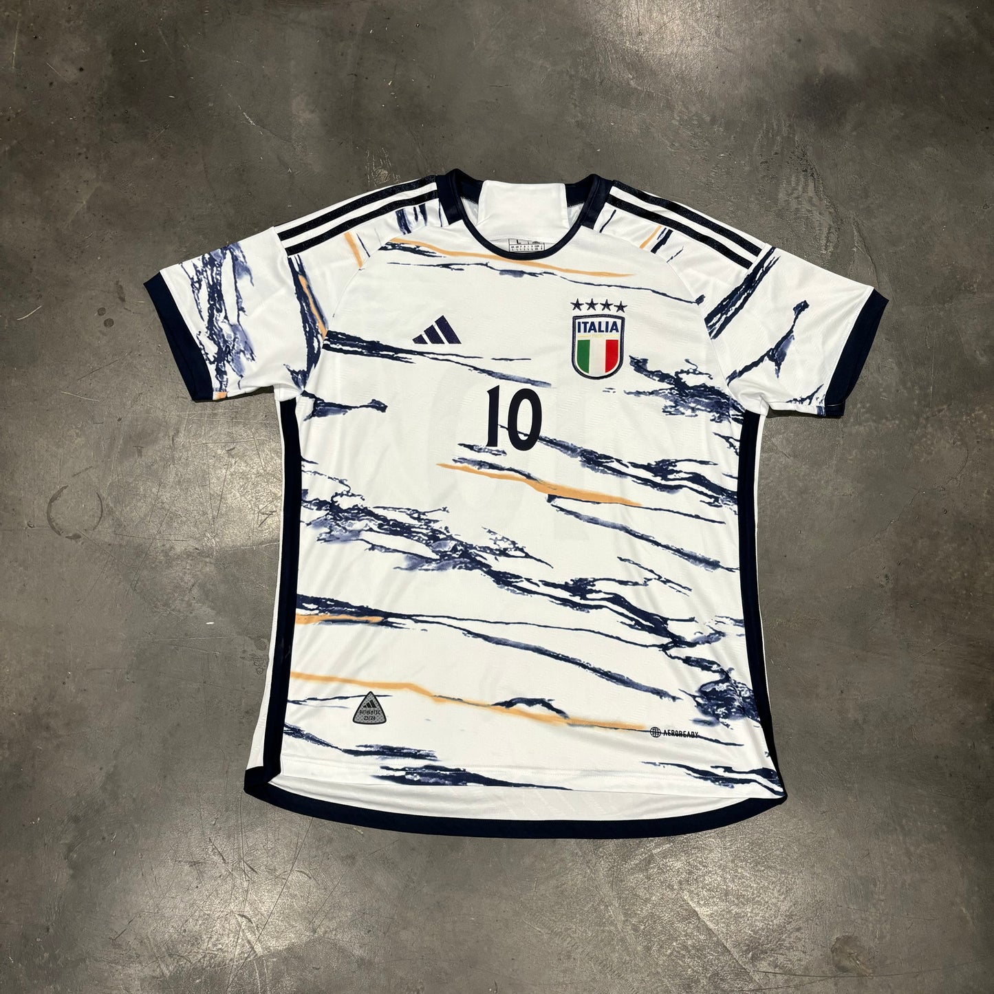 Adidas Italy National Team Soccer Jersey White #10 (L)