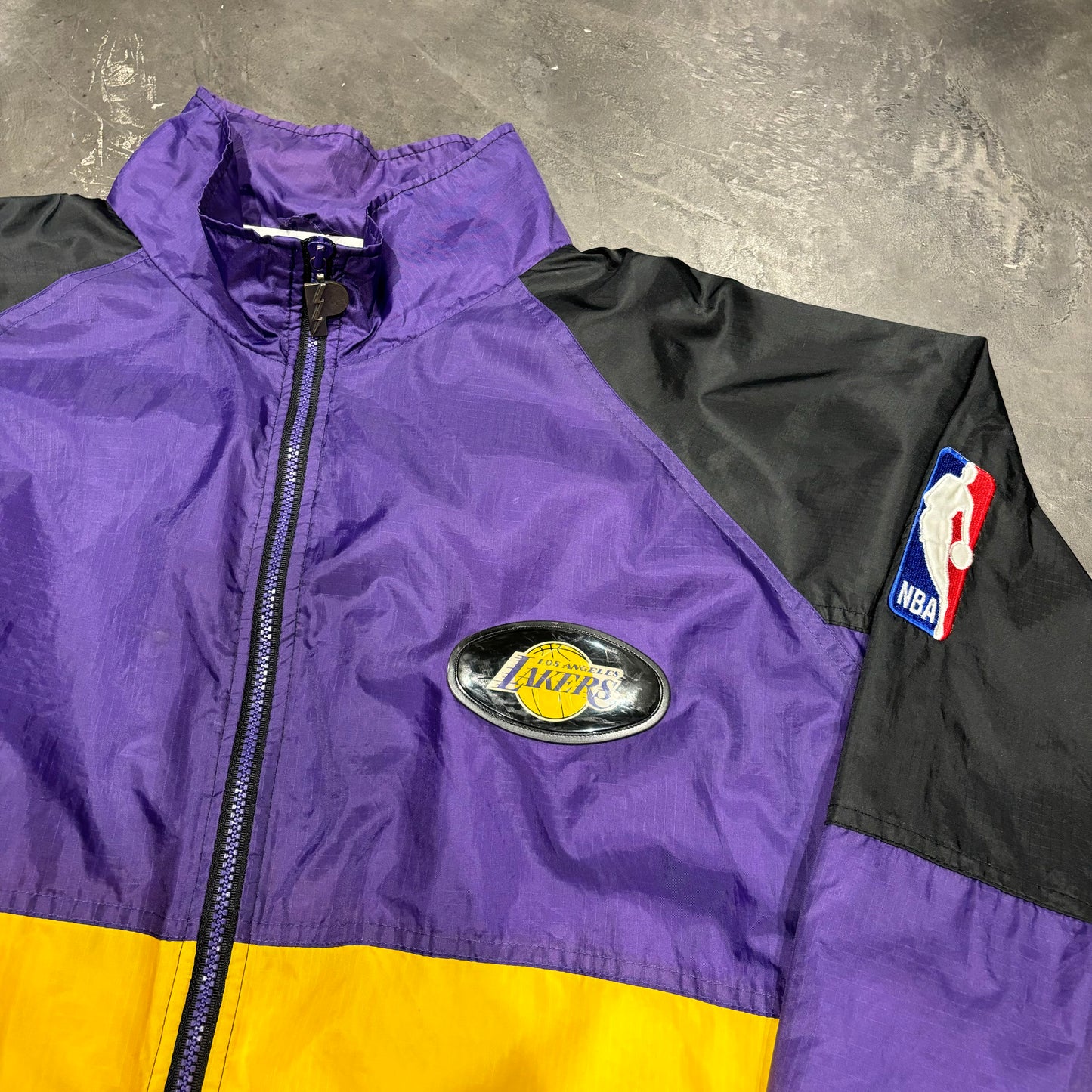 Vintage 90s Los Angeles Lakers Windbreaker Jacket Pro Player (XXL)