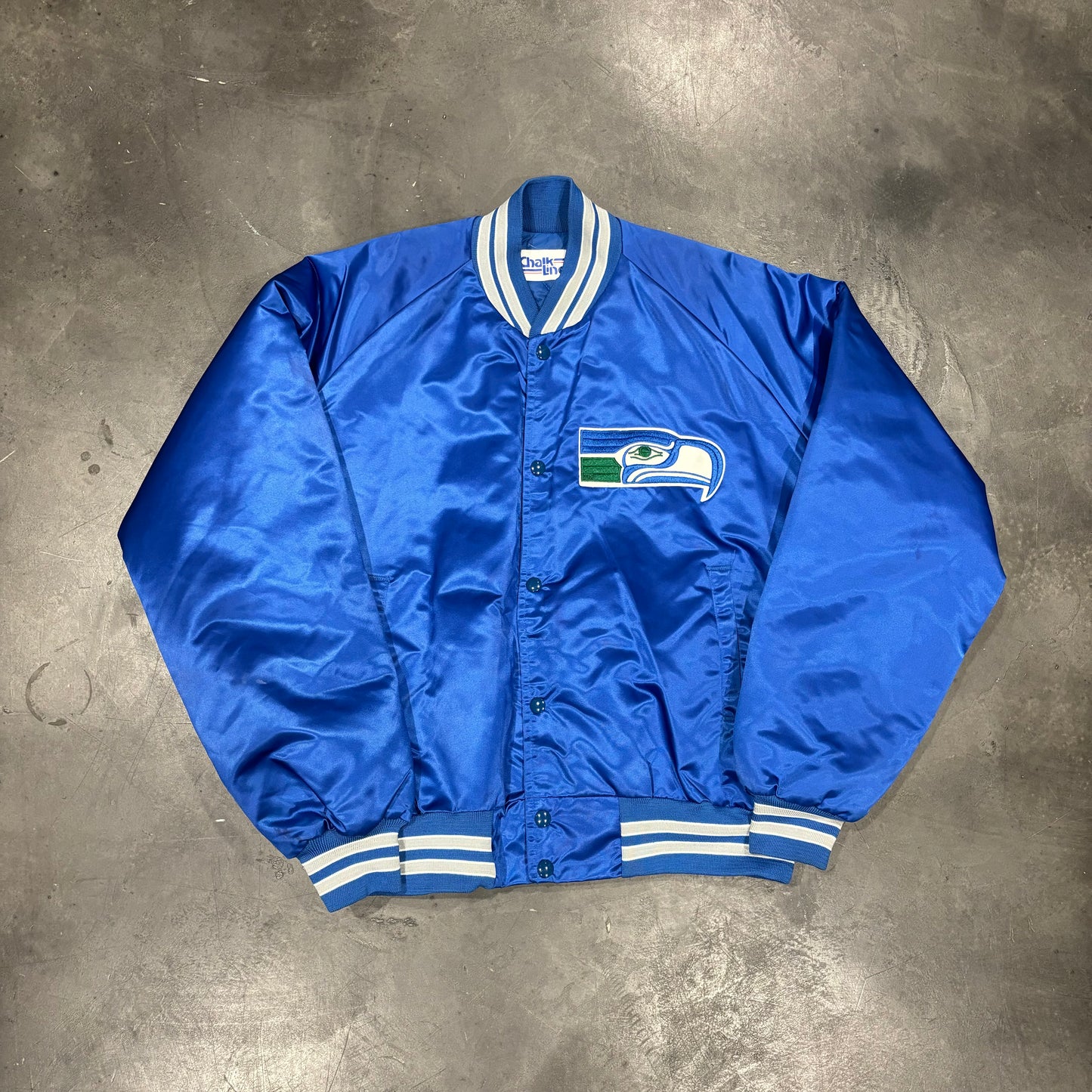 Vintage Seattle Seahawks Chalkline Satin Jacket (XL)